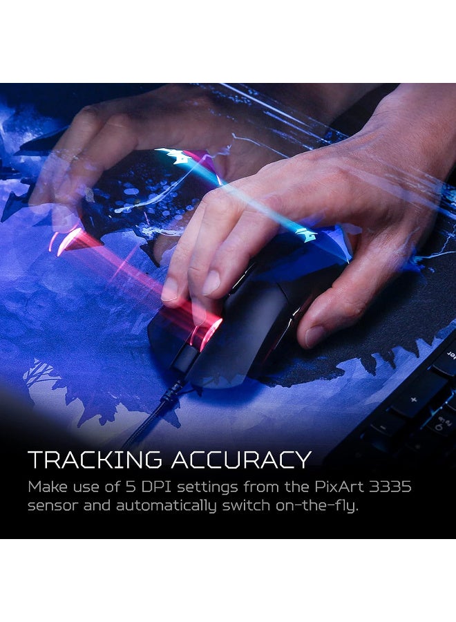 Acer Predator Cestus 330 Gaming Mouse with PixArt 3335 Sensor, Adjustable DPI Settings, 16.8 Million RGB Color Lighting Combinations & NVIDIA Reflex - Image 3